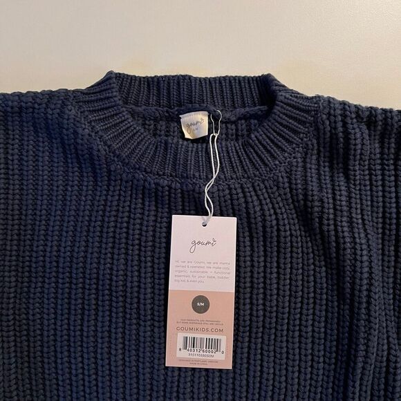 NWT Goumi Kids Winter Storm Chunky Knit Sweater SZ S / M Womens Blue Pullover - Picture 2 of 3